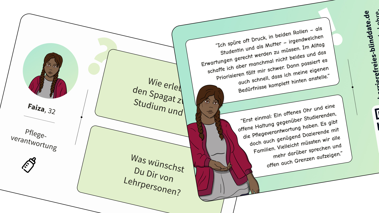 Vorschau der Postkarte über Fragen an die Persona Faiza