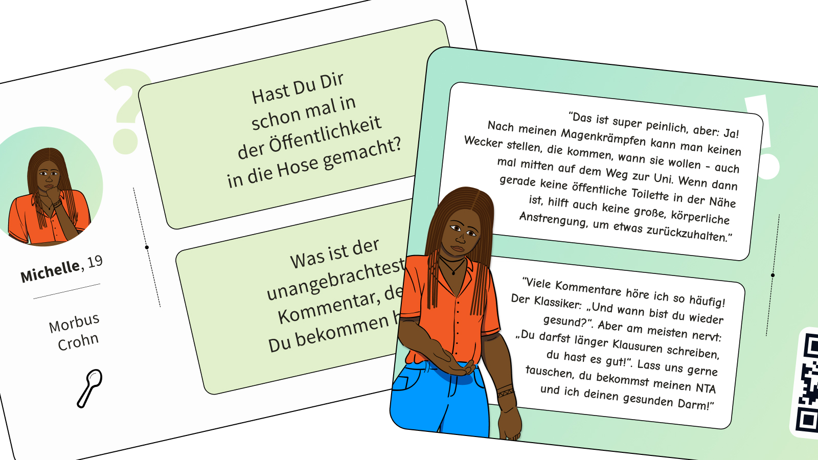 Vorschau der Postkarte über Fragen an die Persona Michelle
